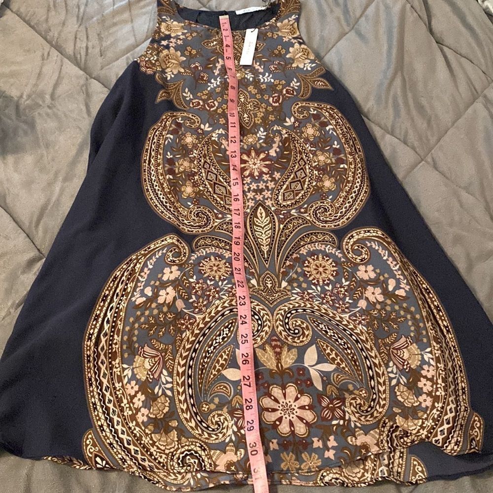 Ark n Co & Co Dress Tunic Top Shirt Paisley Blue NWT Small S - Picture 7 of 7